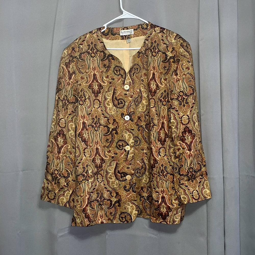 Liz Claiborne Multicolor Paisley Button Down jacket